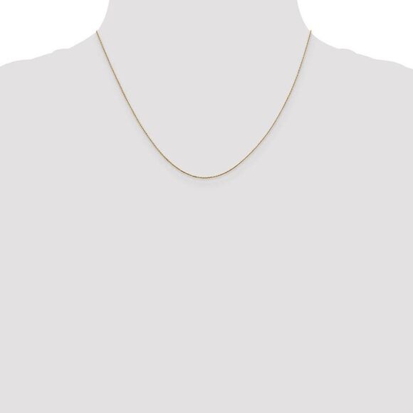0.6mm, 14k Yellow Gold, Diamond Cut Cable Chain Necklace, 18 Inch - Picture 2 of 8